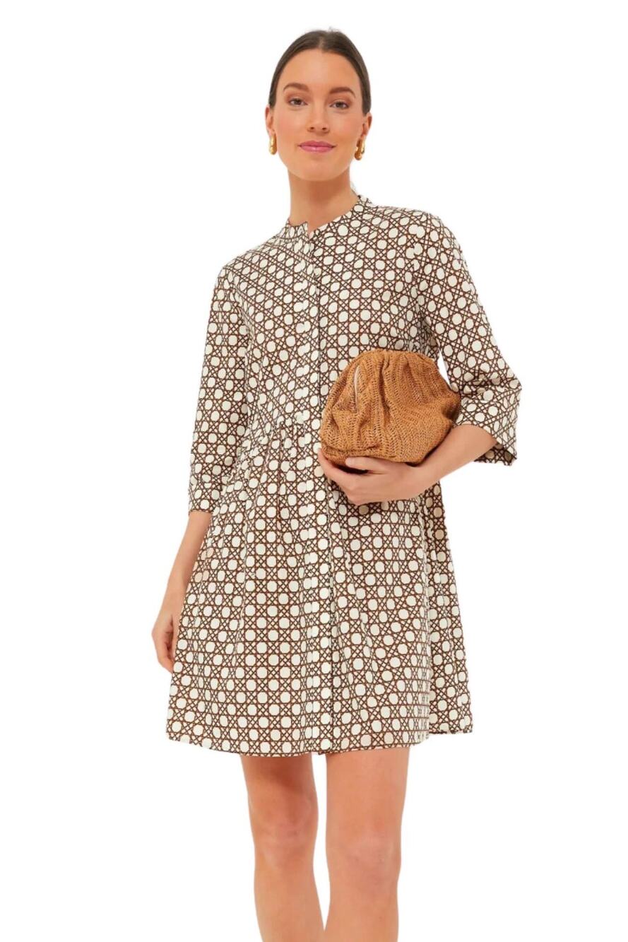 Tuckernuck Ready For Rattan Mini Dress Neutral Tunic Button Up Size Small